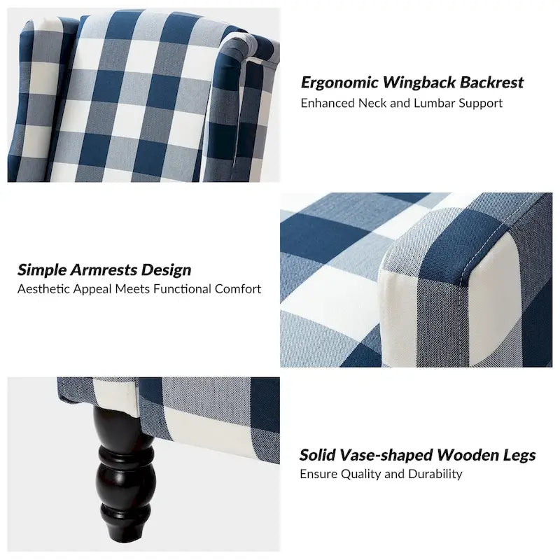 Noir / Oiseau / Rouge / Fleur / Jardin / Feuilles / Bleu / Indigo / Beige / Bleu marine Fauteuil inclinable manuel à dossier haut mi-siècle - Usage unique