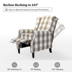 Noir / Oiseau / Rouge / Fleur / Jardin / Feuilles / Bleu / Indigo / Beige / Bleu marine Fauteuil inclinable manuel à dossier haut mi-siècle - Usage unique
