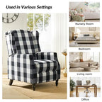 Noir / Oiseau / Rouge / Fleur / Jardin / Feuilles / Bleu / Indigo / Beige / Bleu marine Fauteuil inclinable manuel à dossier haut mi-siècle - Usage unique