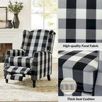 Noir / Oiseau / Rouge / Fleur / Jardin / Feuilles / Bleu / Indigo / Beige / Bleu marine Fauteuil inclinable manuel à dossier haut mi-siècle - Usage unique
