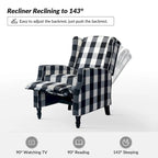 Noir / Oiseau / Rouge / Fleur / Jardin / Feuilles / Bleu / Indigo / Beige / Bleu marine Fauteuil inclinable manuel à dossier haut mi-siècle - Usage unique