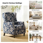 Noir / Oiseau / Rouge / Fleur / Jardin / Feuilles / Bleu / Indigo / Beige / Bleu marine Fauteuil inclinable manuel à dossier haut mi-siècle - Usage unique