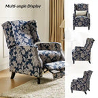Noir / Oiseau / Rouge / Fleur / Jardin / Feuilles / Bleu / Indigo / Beige / Bleu marine Fauteuil inclinable manuel à dossier haut mi-siècle - Usage unique