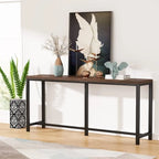 Table console extra longue marron / or / marron rustique - Usage unique