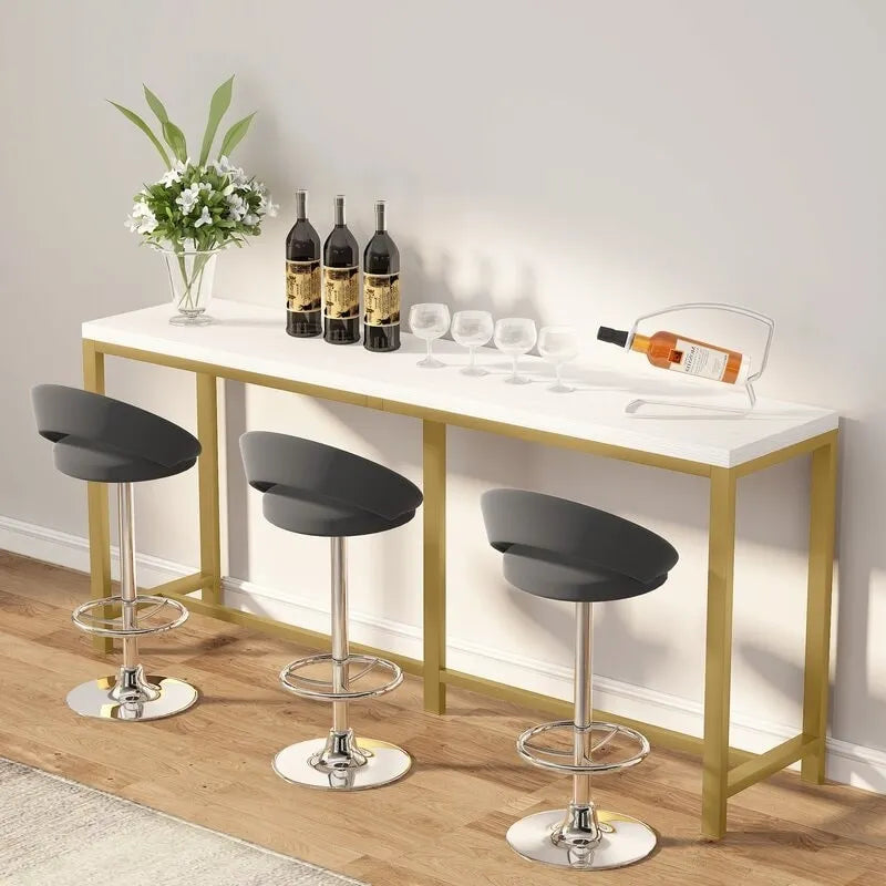 Table console extra longue marron / or / marron rustique - Usage unique