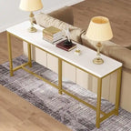 Table console extra longue marron / or / marron rustique - Usage unique