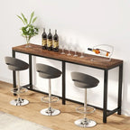 Table console extra longue marron / or / marron rustique - Usage unique