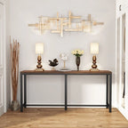 Table console extra longue marron / or / marron rustique - Usage unique