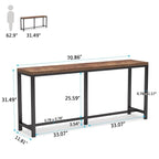 Table console extra longue marron / or / marron rustique - Usage unique