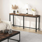 Table console extra longue marron / or / marron rustique - Usage unique