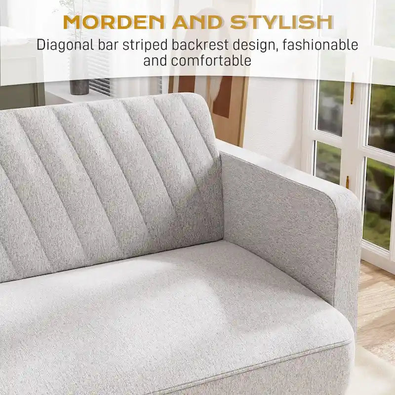 Gris velours / Rose / Vert olive / Orange / Gris lin / Blanc / Cuir marron / Cuir blanc - Canapé futon convertible capitonné de style Mid-Century – 3 places