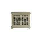 Meuble TV traditionnel gris antique / blanc crème / vert sarcelle / noir / bleu catalina / bleu-noyer / blanc-gris avec portes vitrées à croisillons - Usage unique