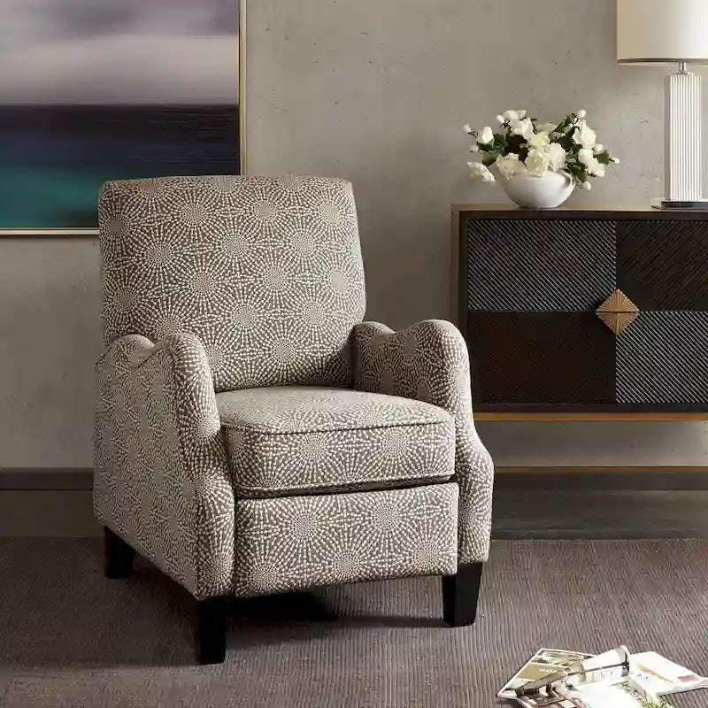 Fauteuil inclinable manuel multi beige/multi bleu en tissu de transition – Usage unique