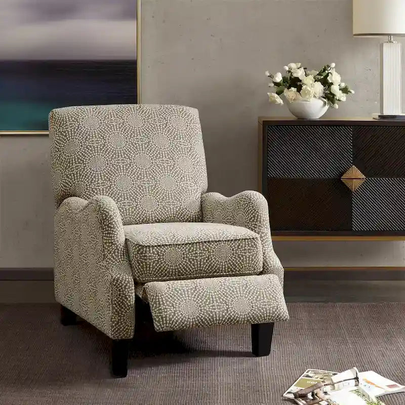 Fauteuil inclinable manuel multi beige/multi bleu en tissu de transition – Usage unique