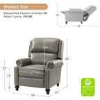 Fauteuil inclinable à dossier inclinable en cuir pleine fleur de style Mid-Century, couleurs marine/vert/noir/marron/vert sauge/chameau/turquoise/colombe/beige/bordeaux – Usage unique