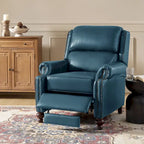 Fauteuil inclinable à dossier inclinable en cuir pleine fleur de style Mid-Century, couleurs marine/vert/noir/marron/vert sauge/chameau/turquoise/colombe/beige/bordeaux – Usage unique