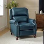 Fauteuil inclinable à dossier inclinable en cuir pleine fleur de style Mid-Century, couleurs marine/vert/noir/marron/vert sauge/chameau/turquoise/colombe/beige/bordeaux – Usage unique