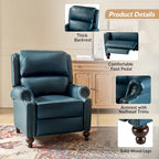 Fauteuil inclinable à dossier inclinable en cuir pleine fleur de style Mid-Century, couleurs marine/vert/noir/marron/vert sauge/chameau/turquoise/colombe/beige/bordeaux – Usage unique