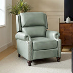 Fauteuil inclinable à dossier inclinable en cuir pleine fleur de style Mid-Century, couleurs marine/vert/noir/marron/vert sauge/chameau/turquoise/colombe/beige/bordeaux – Usage unique