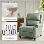 Fauteuil inclinable à dossier inclinable en cuir pleine fleur de style Mid-Century, couleurs marine/vert/noir/marron/vert sauge/chameau/turquoise/colombe/beige/bordeaux – Usage unique