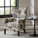 Fauteuil d'appoint transitionnel en polyester avec dossier à oreilles, multi/lin, avec coussin d'assise amovible - Usage unique