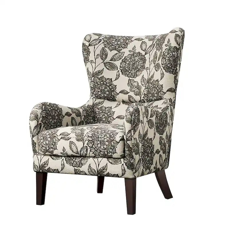 Fauteuil d'appoint transitionnel en polyester avec dossier à oreilles, multi/lin, avec coussin d'assise amovible - Usage unique
