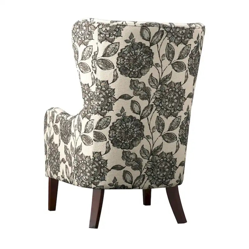 Fauteuil d'appoint transitionnel en polyester avec dossier à oreilles, multi/lin, avec coussin d'assise amovible - Usage unique