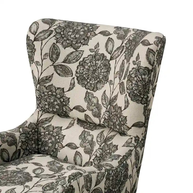 Fauteuil d'appoint transitionnel en polyester avec dossier à oreilles, multi/lin, avec coussin d'assise amovible - Usage unique