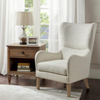 Fauteuil d'appoint transitionnel en polyester avec dossier à oreilles, multi/lin, avec coussin d'assise amovible - Usage unique