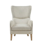 Fauteuil d'appoint transitionnel en polyester avec dossier à oreilles, multi/lin, avec coussin d'assise amovible - Usage unique