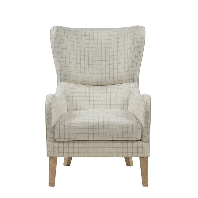 Fauteuil d'appoint transitionnel en polyester avec dossier à oreilles, multi/lin, avec coussin d'assise amovible - Usage unique