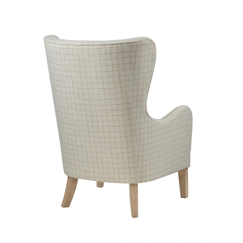 Fauteuil d'appoint transitionnel en polyester avec dossier à oreilles, multi/lin, avec coussin d'assise amovible - Usage unique