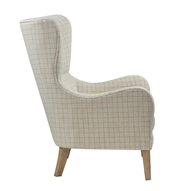 Fauteuil d'appoint transitionnel en polyester avec dossier à oreilles, multi/lin, avec coussin d'assise amovible - Usage unique