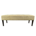 Banc capitonné en tissu à motif géométrique treillis or/gris/sarcelle avec pieds expresso - Usage unique