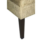 Banc capitonné en tissu à motif géométrique treillis or/gris/sarcelle avec pieds expresso - Usage unique