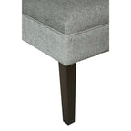 Banc capitonné en tissu à motif géométrique treillis or/gris/sarcelle avec pieds expresso - Usage unique