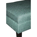 Banc capitonné en tissu à motif géométrique treillis or/gris/sarcelle avec pieds expresso - Usage unique