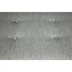 Banc capitonné en tissu à motif géométrique treillis or/gris/sarcelle avec pieds expresso - Usage unique