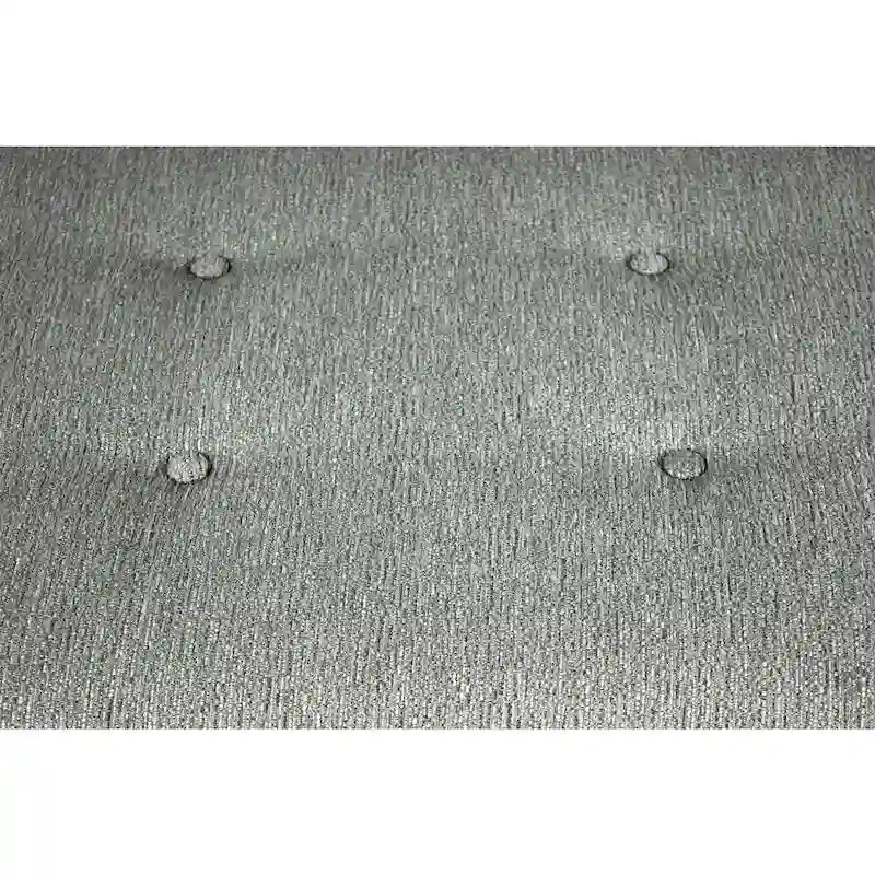 Banc capitonné en tissu à motif géométrique treillis or/gris/sarcelle avec pieds expresso - Usage unique