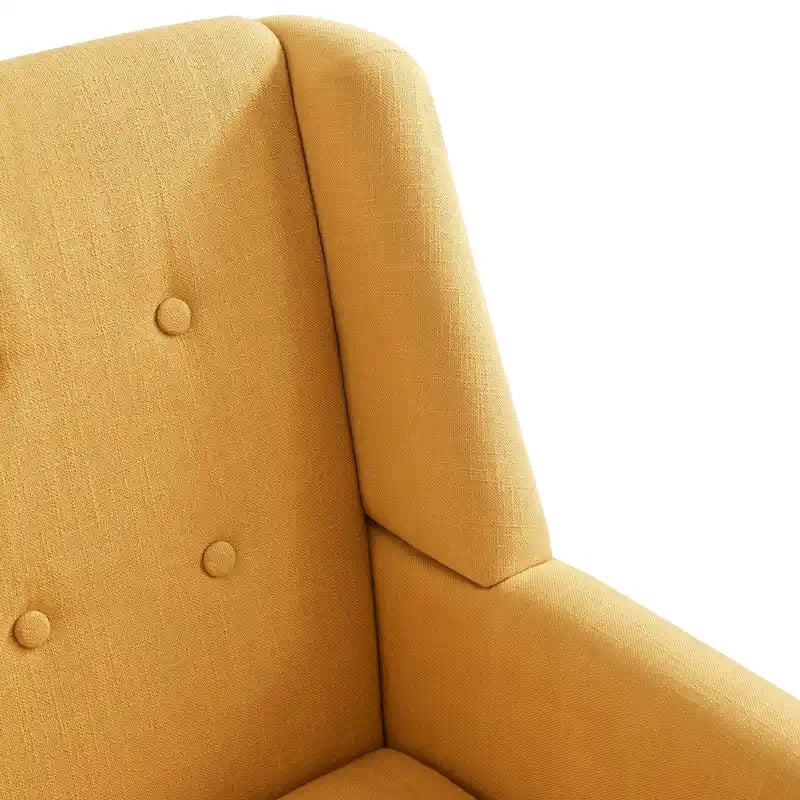 Gris / Bleu lac / Jaune / Gris clair / Beige / Bleu foncé Fauteuil d'appoint capitonné en lin de style Mid-Century - Usage unique