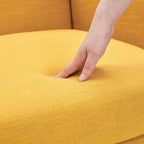 Gris / Bleu lac / Jaune / Gris clair / Beige / Bleu foncé Fauteuil d'appoint capitonné en lin de style Mid-Century - Usage unique
