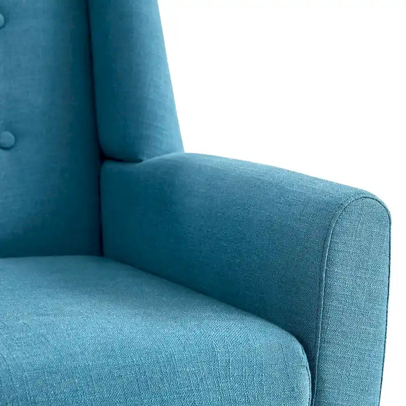 Gris / Bleu lac / Jaune / Gris clair / Beige / Bleu foncé Fauteuil d'appoint capitonné en lin de style Mid-Century - Usage unique