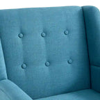Gris / Bleu lac / Jaune / Gris clair / Beige / Bleu foncé Fauteuil d'appoint capitonné en lin de style Mid-Century - Usage unique
