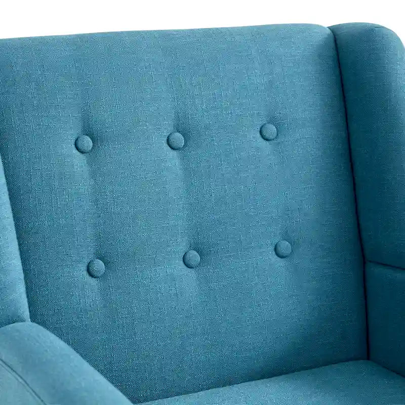 Gris / Bleu lac / Jaune / Gris clair / Beige / Bleu foncé Fauteuil d'appoint capitonné en lin de style Mid-Century - Usage unique
