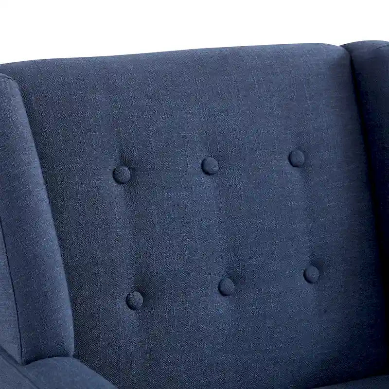Gris / Bleu lac / Jaune / Gris clair / Beige / Bleu foncé Fauteuil d'appoint capitonné en lin de style Mid-Century - Usage unique