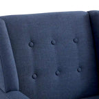 Gris / Bleu lac / Jaune / Gris clair / Beige / Bleu foncé Fauteuil d'appoint capitonné en lin de style Mid-Century - Usage unique
