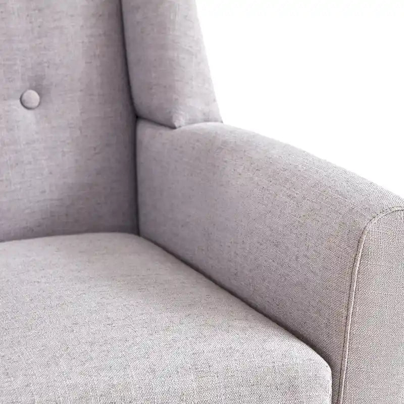 Gris / Bleu lac / Jaune / Gris clair / Beige / Bleu foncé Fauteuil d'appoint capitonné en lin de style Mid-Century - Usage unique