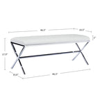Banc de salle à manger capitonné en similicuir blanc/marron jaunâtre/noir avec pieds en métal en X - Pour 2 personnes
