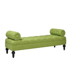 Banquette rembourrée en velours et tissu avec accoudoirs cylindriques – Bleu marine / Anthracite / Violet / Gris / Pêche / Rose / Or / Lavande / Beige / Chartreuse – 2 places