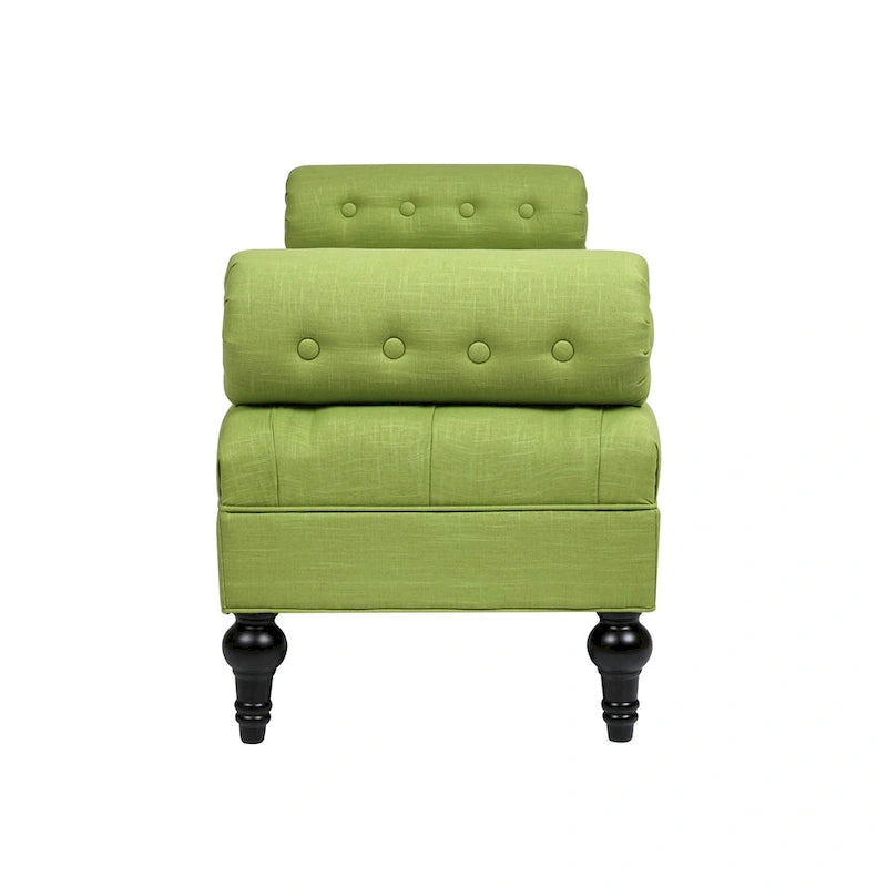 Banquette rembourrée en velours et tissu avec accoudoirs cylindriques – Bleu marine / Anthracite / Violet / Gris / Pêche / Rose / Or / Lavande / Beige / Chartreuse – 2 places